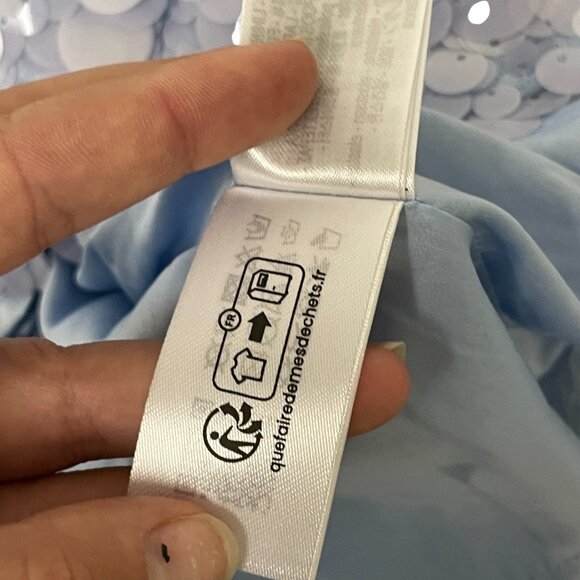 Zara Womens Mini Sequin Skirt Size S Light Blue Short Side Zip 3920/221 NWT - Picture 15 of 16